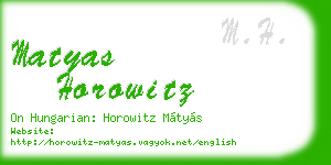 matyas horowitz business card